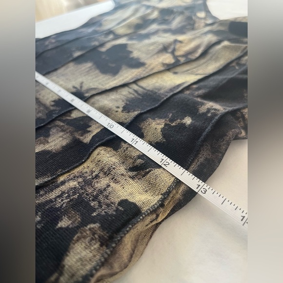 black cream mesh stretch drop waist dress moody floral whimsigoth goth Sz S - Picture 15 of 15